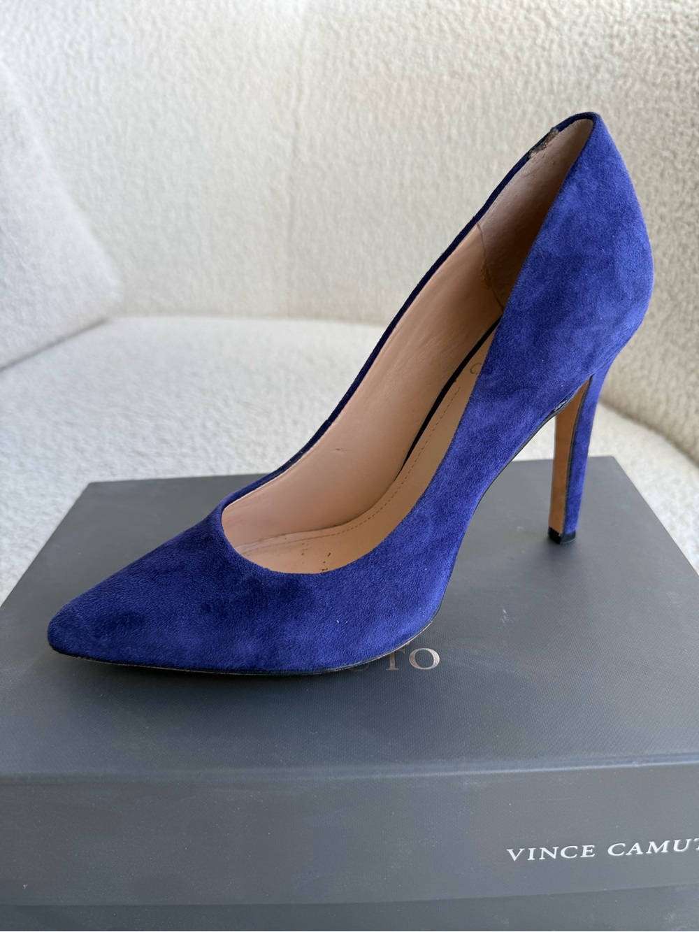Vince Camuto Royal Blue Suede Pointed-Toe Stiletto Pump
